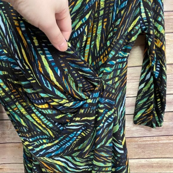 NIC+Zoe Modern Linen Jungle Green Wrap Top M - Picture 7 of 8